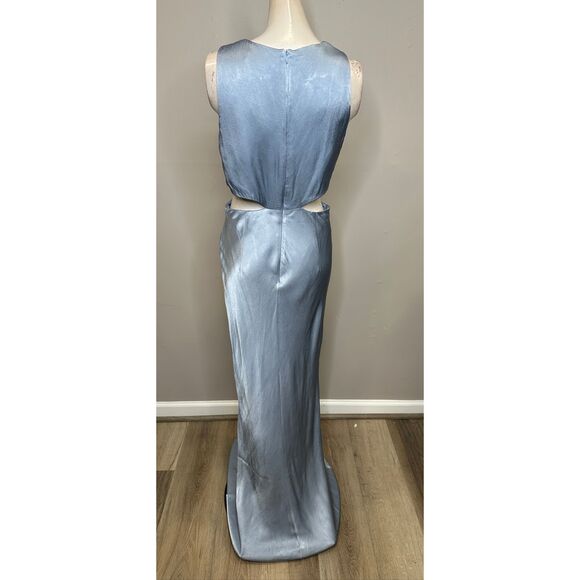 Shona Joy La Lune Plunged Cut Out Maxi Dress in Powder Blue US6 $360 - Picture 7 of 9